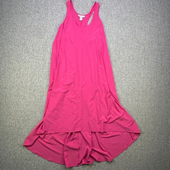 Athleta Presidio Dress NWOT Begonia Pink M 486452 Travel Stretch Hi-Low Pockets - Picture 1 of 9
